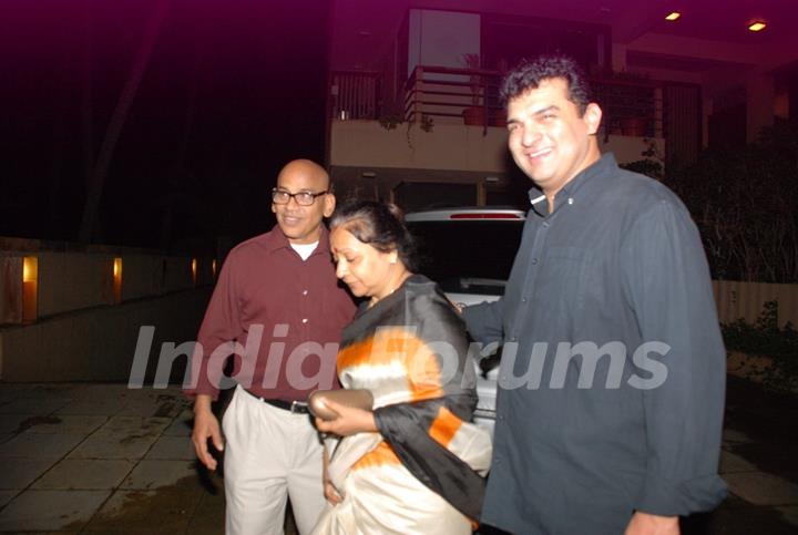 Siddharth Roy Kapur with his Parents-in-Law at his Birthday Bash