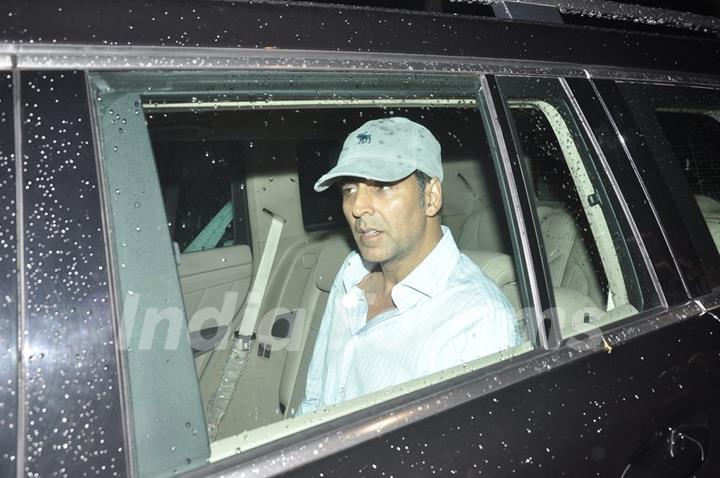 Akshay Kumar was snapped in his car at PVR