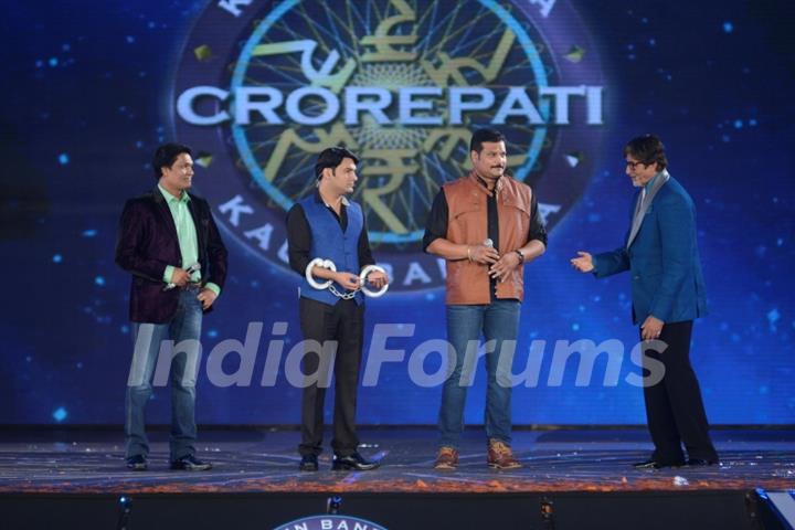 Team CID Abhijeet and Daya with Kapil Sharma and Amitabh Bachchan