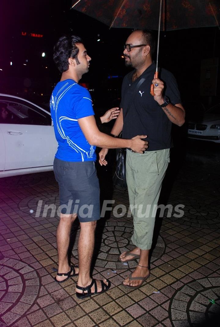 Rajkummar Rao was snapped hugging a friend at PVR