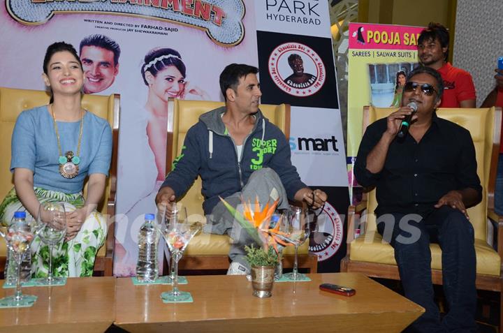 Prakash Raj was see sharing the movie experiences at the Promotion of Entertainment in South India