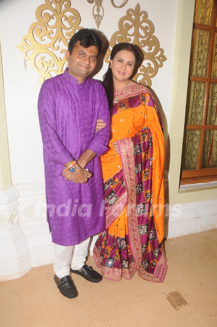 Poonam Dhillon with her brother Aneel Murarka for Raksha Bandhan