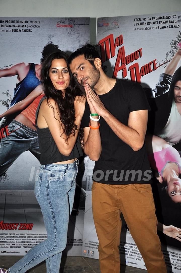 Sahil Prem and Amrit Maghera pose for the camera at the Promotion of Mad About Dance