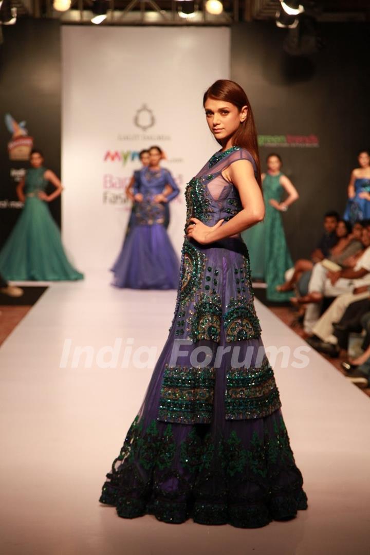 Aditi Rao Hydari walks the ramp at Bangalore Fashion Week Day 1