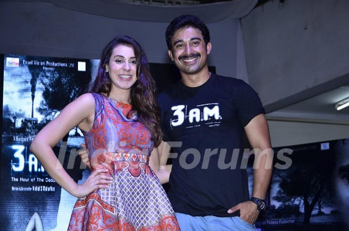 Rannvijay and Anindita pose for the media at the Trailer Launch of 3 AM