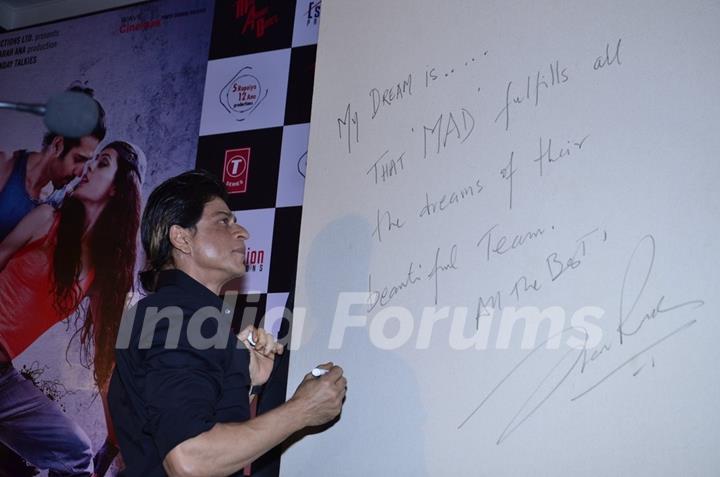 Shah Rukh Khan signed autograph for the team of Mad About Dance