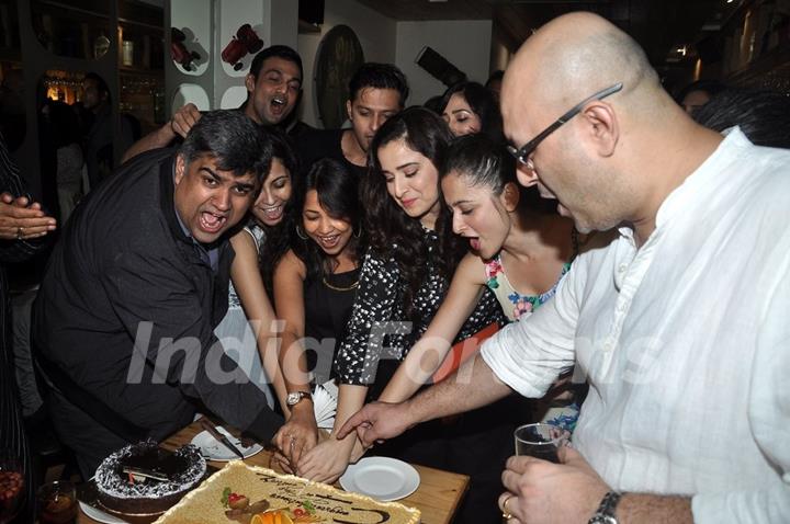 The Cast cutting the cake at 100 Episodes Completion Party