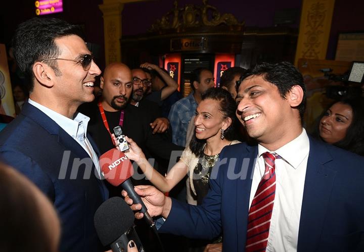 Akshay Kumar addresses the media at the Launch of World Kabaddi  League in London