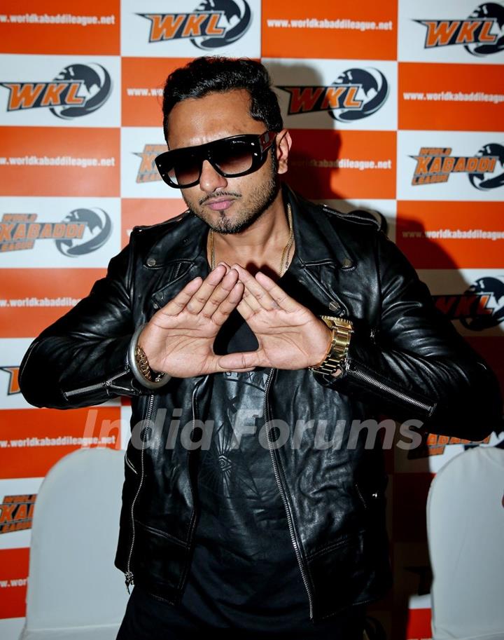 Honey Singh poses for the media at the Launch of World kabaddi League in London