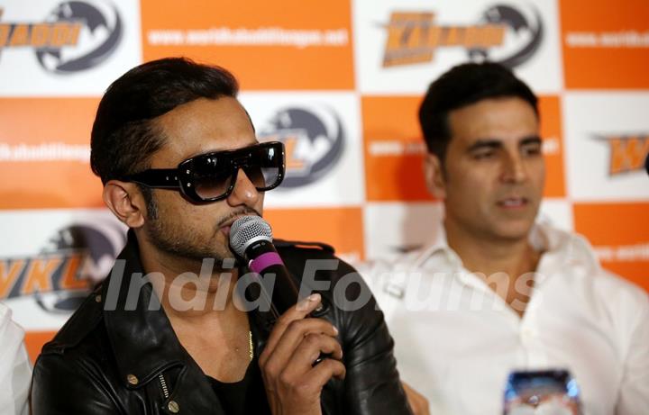 Honey Singh addresses the media at the Launch of World Kabaddi League in London