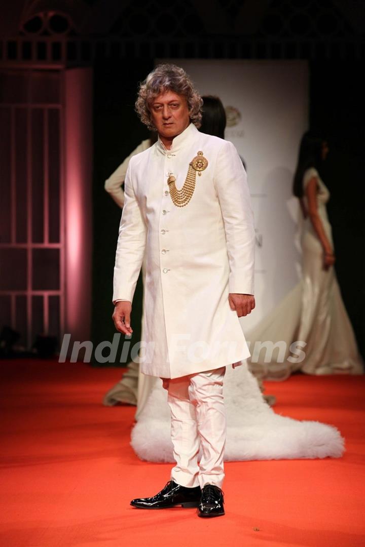 Rohit Bal walks the ramp at the Indian Bridal Fashion Week Day 3