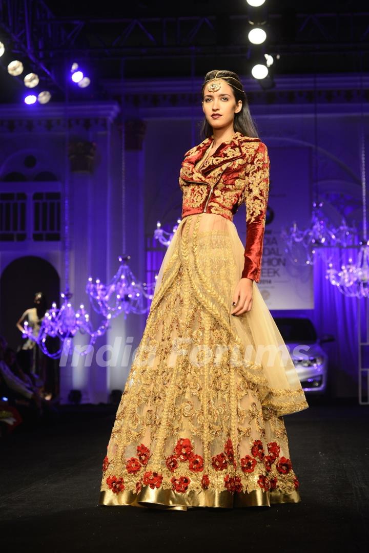 Model in Falguni & Shane Peacock's design at Indian Bridal Fashion Week Day 3