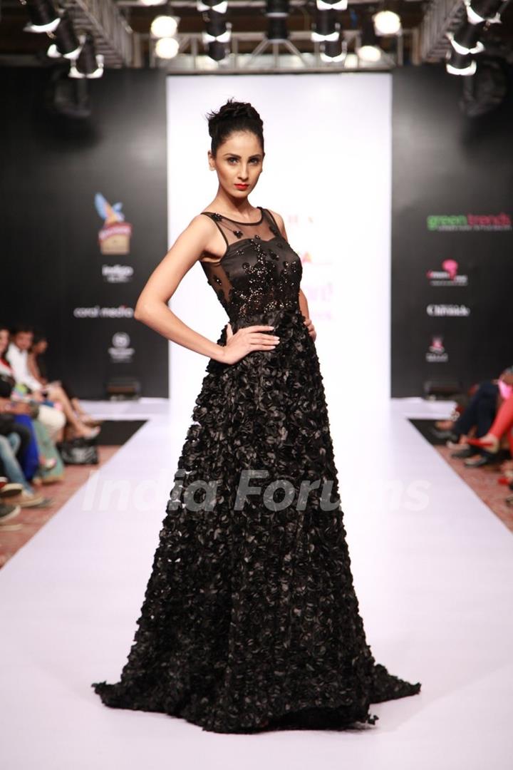 Model walks the ramp at Bangalore Fashion Week Day 3
