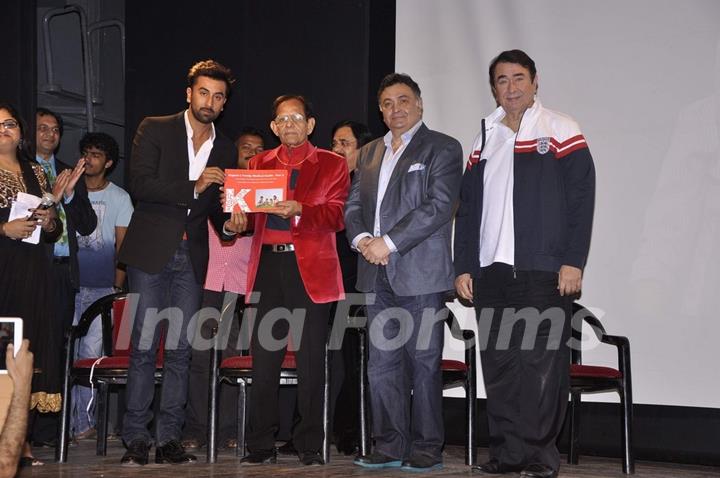 Ranbir Kapoor being felicitated at the Launch of RK Medical Guide