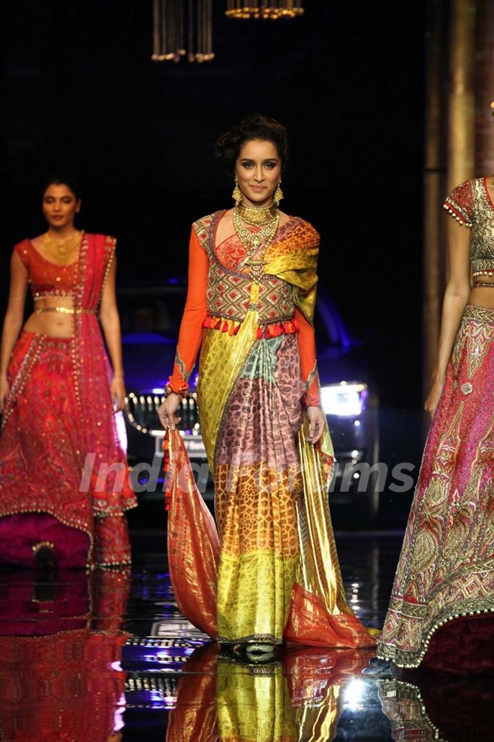 Shraddha Kapoor walks the ramp at Indian Bridal Fashion Week Day 3