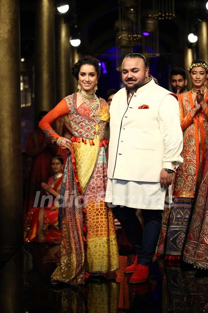 Shraddha Kapoor with designer at the Indian Bridal Fashion Week Day 3