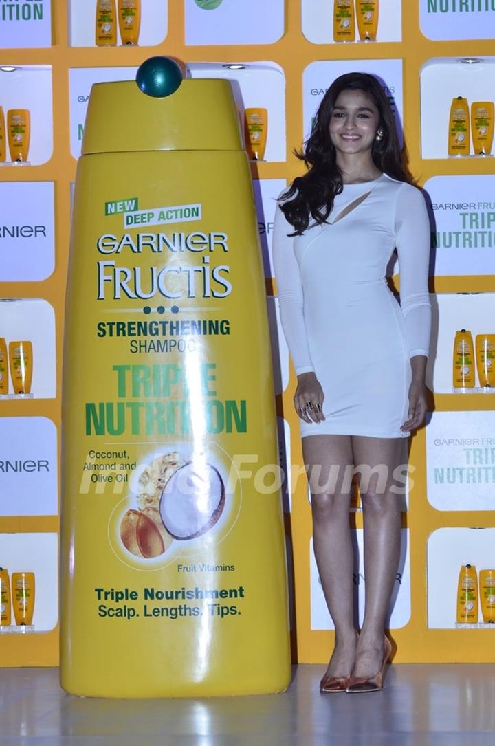 Alia Bhatt at the launch of New Garnier Frutis Shampoo