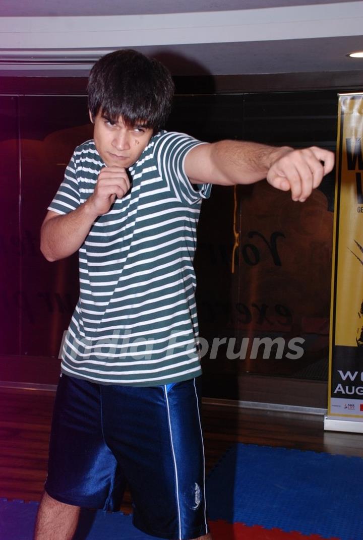 Vivaan Shah gives a boxing pose for the camera