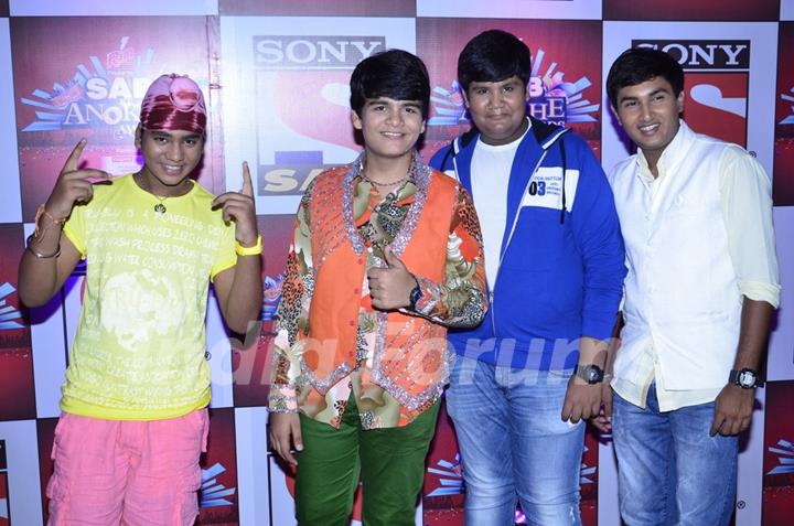 Bhavya Gandhi with friends at the SAB Ke Anokhe Awards