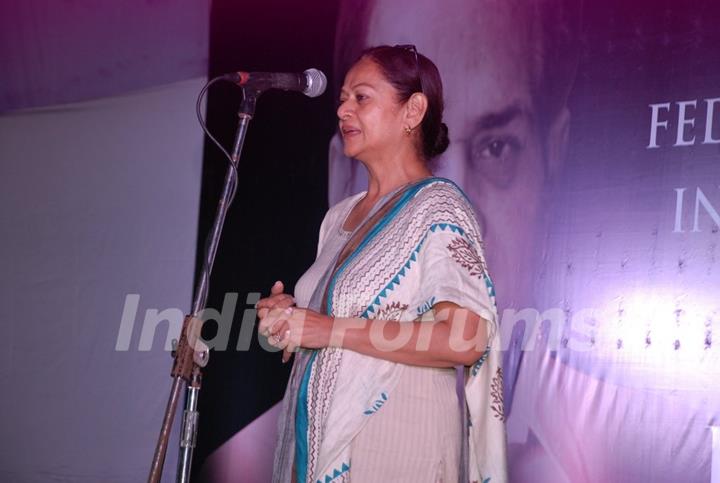 Zarina Wahab addressing the audience at the Prayer Meet