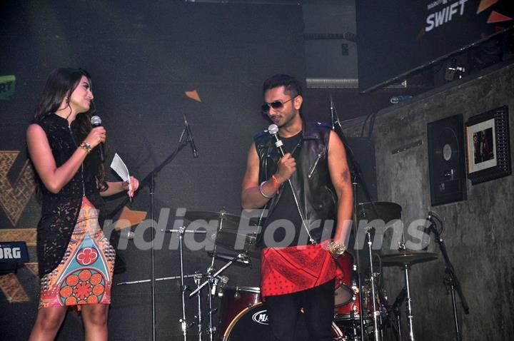 Gauahar Khan and Honey Singh at the Launch of India's Raw Star