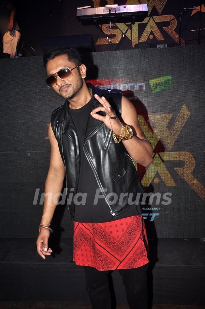 Honey Singh poses for the media at the Launch of India's Raw Star