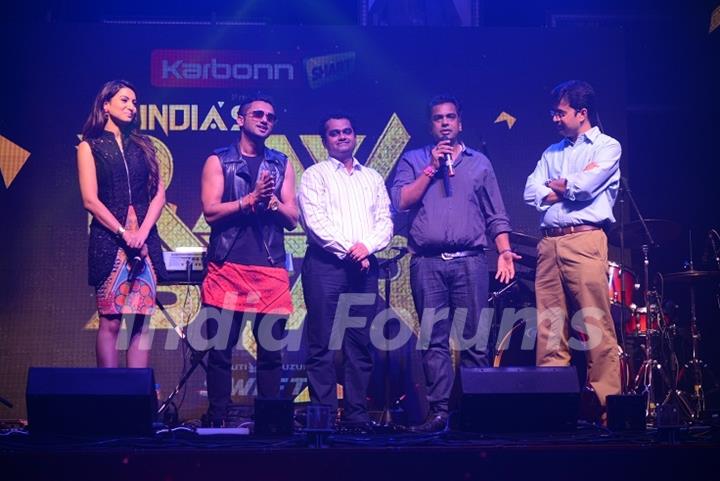 Gauahar Khan, Honey Singh, Ashish Golwankar and Gajendra Singh at the Launch