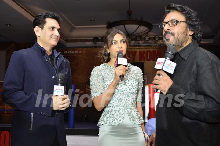 Priyanka Chopra, Omung Kumar and Sanjay Leela Bhansali at the Music Launch of Mary Kom