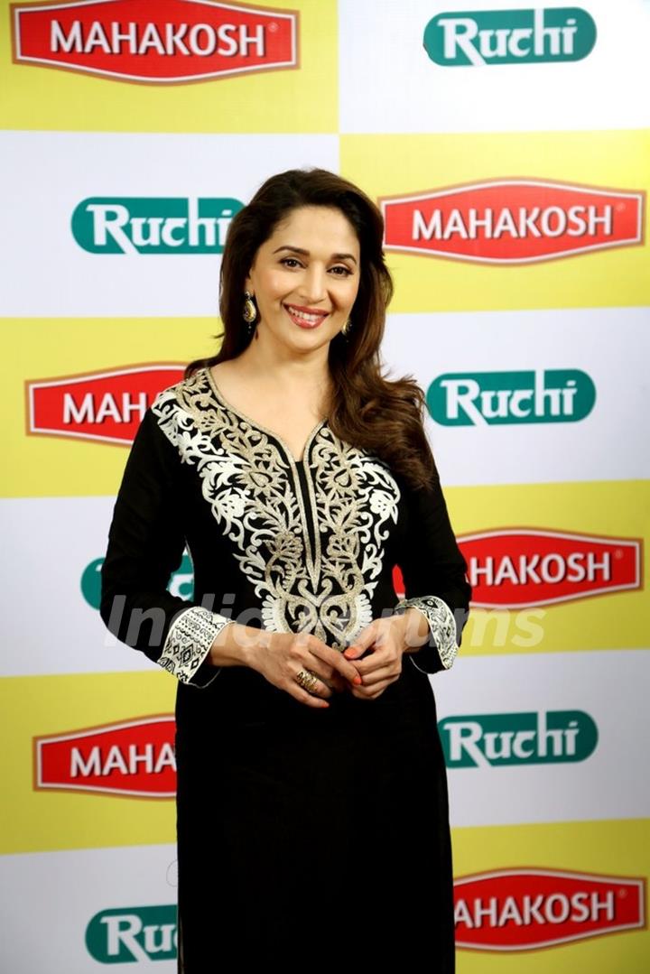 Madhuri Dixit gives a beautiful pose for the camera at Mahakosh Edible Oils Event