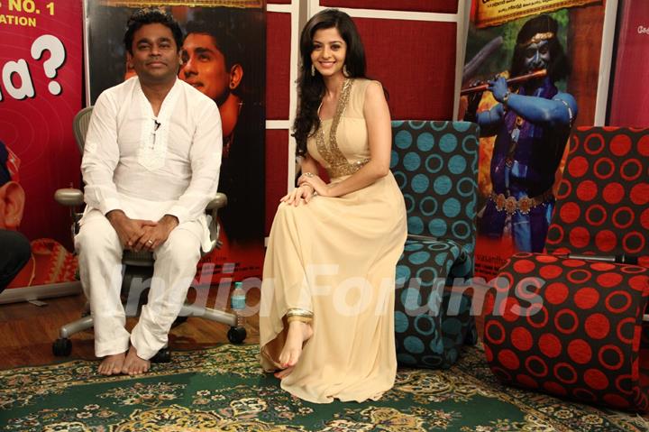 A.R. Rahman and Vidhika Kumar were at the Music Launch of Kaaviya Thalaivan