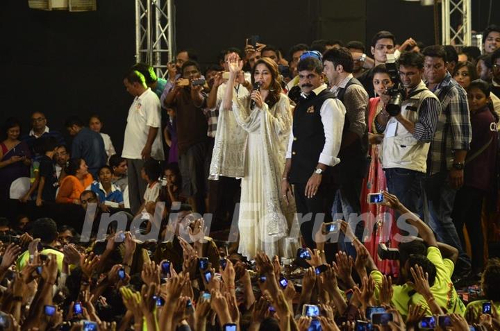 Madhuri Dixit was seen at the Dahi Handi Celebration in Mumbai