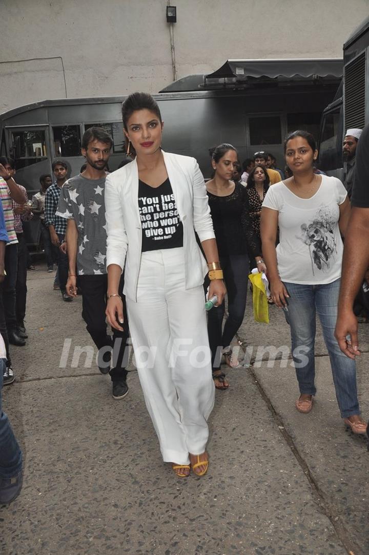 Priyanka Chopra poses for the media at the Promotion of Mary Kom