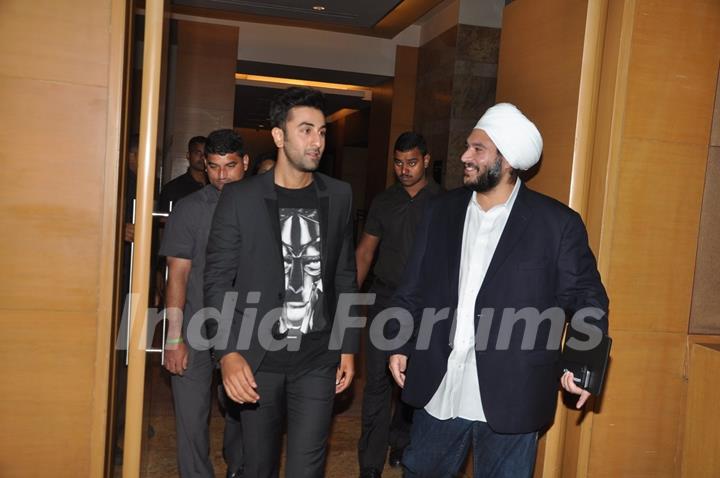 Ranbir Kapoor was spotted at the Endorsement Launch of Saavn in India