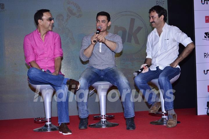 Aamir Khan was spotted interacting with the audience at the Second Poster Launch of P.K.