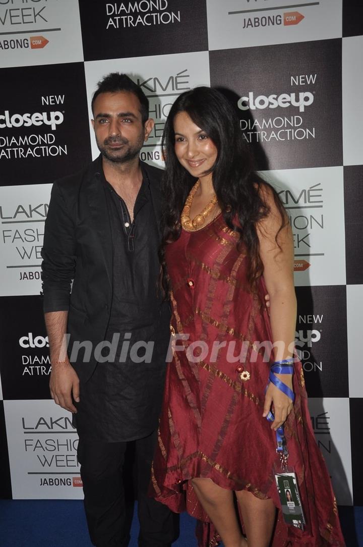 Shraddha Nigam and Mayank Anand at the Lakme Fashion Week Winter/ Festive 2014 Day 3