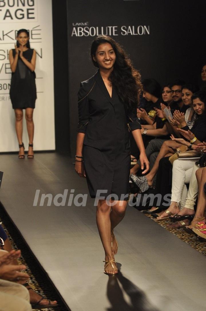 Chandni Mohan showcases her collection, Selvage at the Lakme Fashion Week Winter/ Festive 2014 Day 4