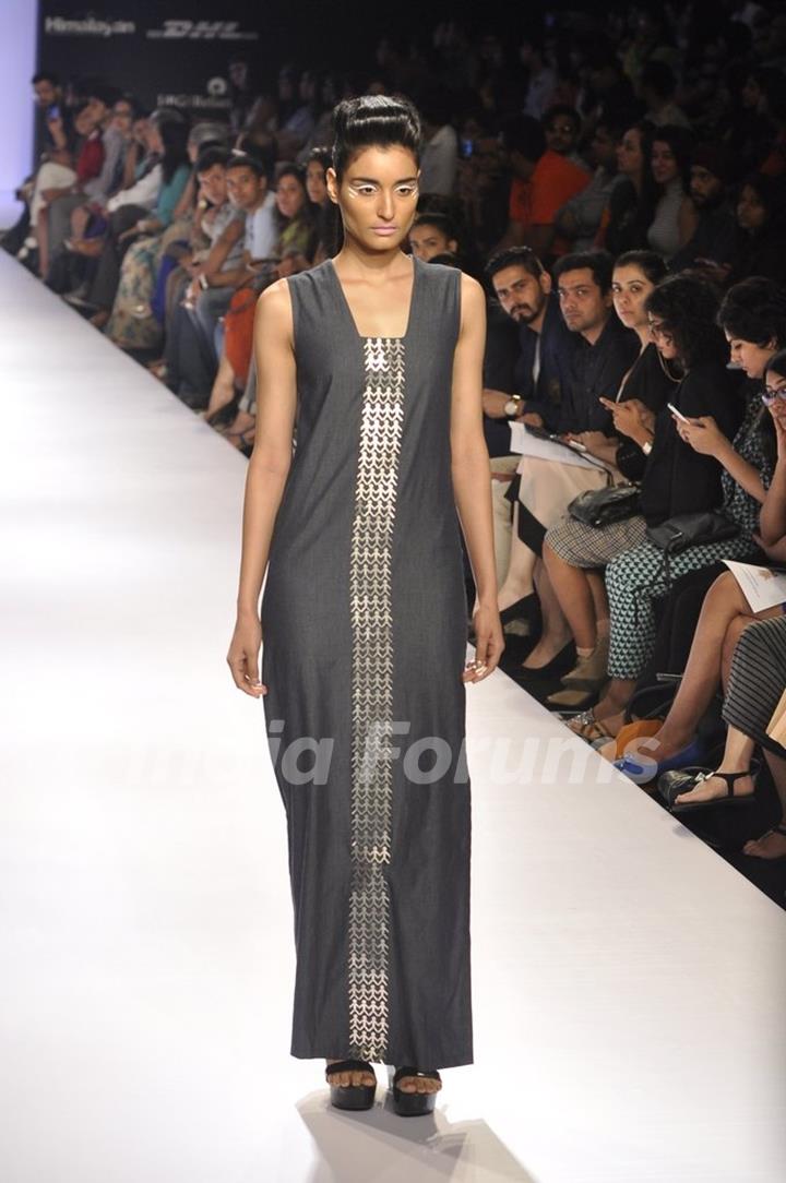 A model walks the ramp for Ilk at the Lakme Fashion Week Winter/ Festive 2014 Day 4