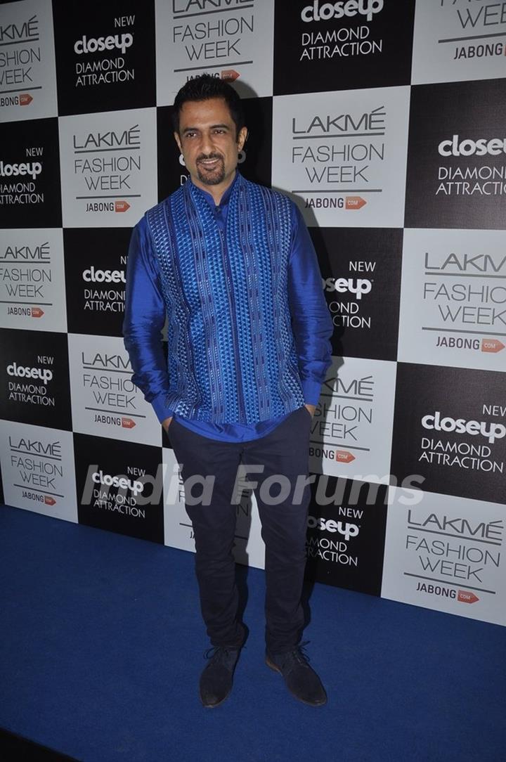 Sanjay Suri was at the Lakme Fashion Week Winter/ Festive 2014 Day 4