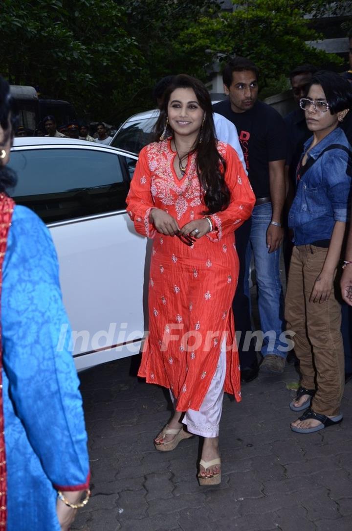 Rani Mukherjee was spotted coming out from her car