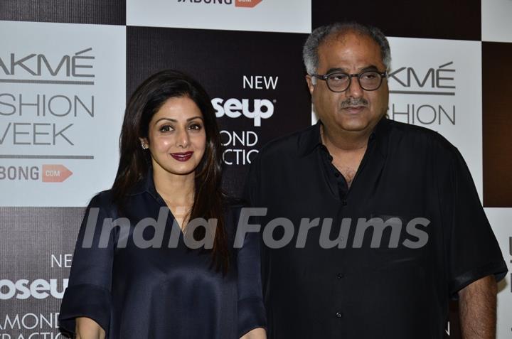 Sridevi and Boney Kapoor were at the Lakme Fashion Week Winter/ Festive 2014 Day 6