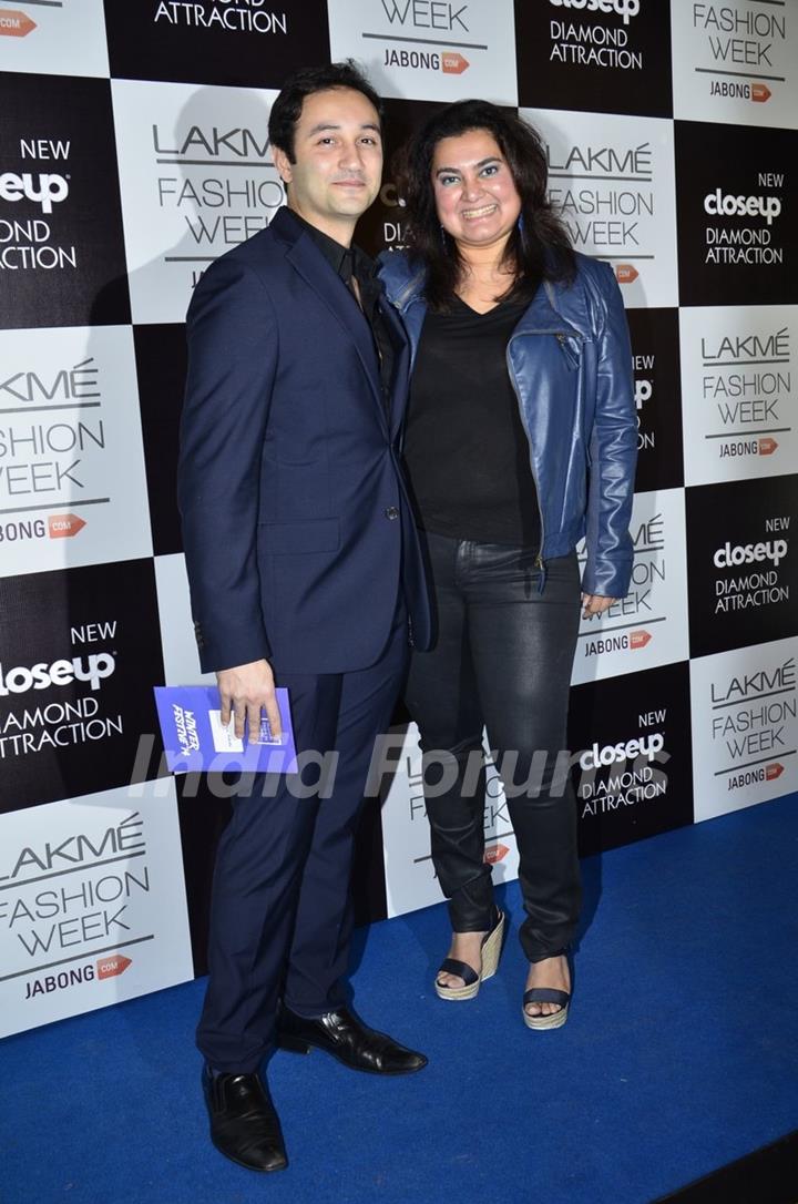 Aditya Hitkari and Divya Palat were at the Lakme Fashion Week Winter/ Festive 2014 Day 6