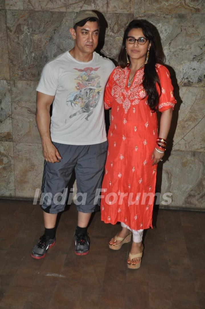 Aamir Khan and Rani Mukherjee at the Special Screening of Mardaani