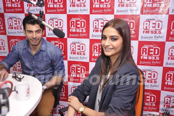 Sonam Kapoor and Fawad Khan at the Promotions of Khoobsurat on 93.5 Red FM