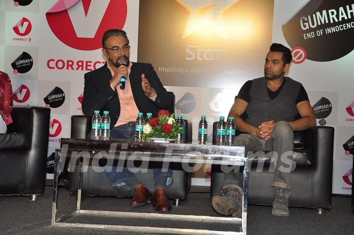 Kabir Bedi interacting with the audience at the Channel V Panel Discussion on Juvenile Justice Bill