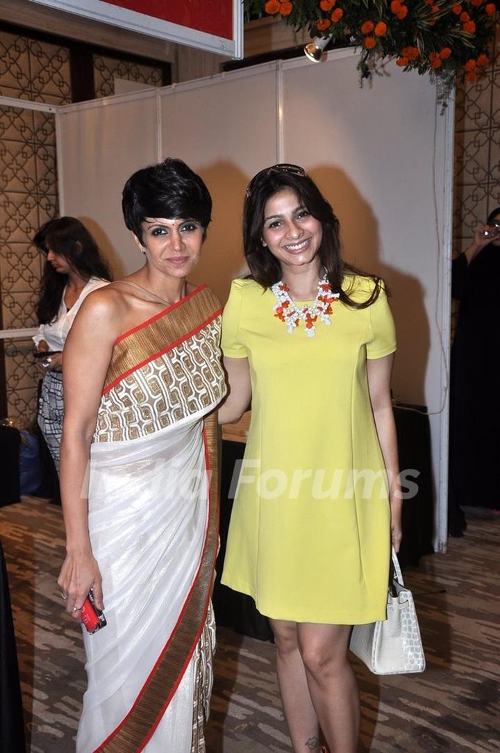 Mandira Bedi and Tanishaa Mukerji pose for the camera at Araish Charity Exhibition