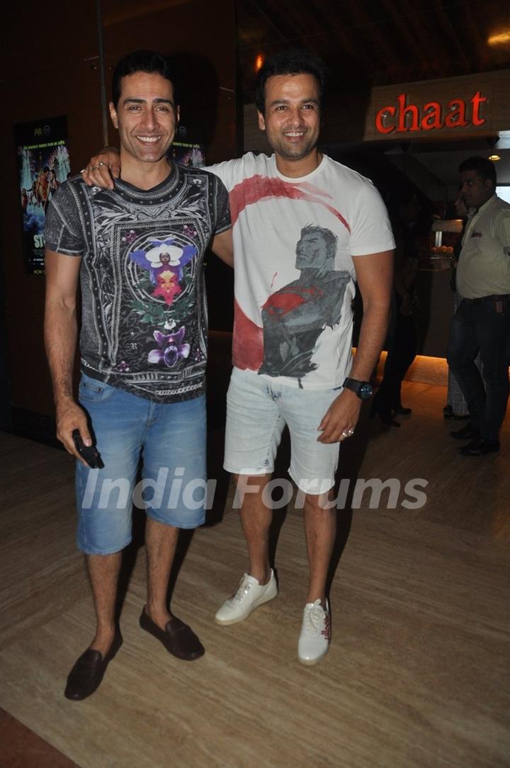 Sudhanshu Pandey with Rohit Roy snapped at PVR