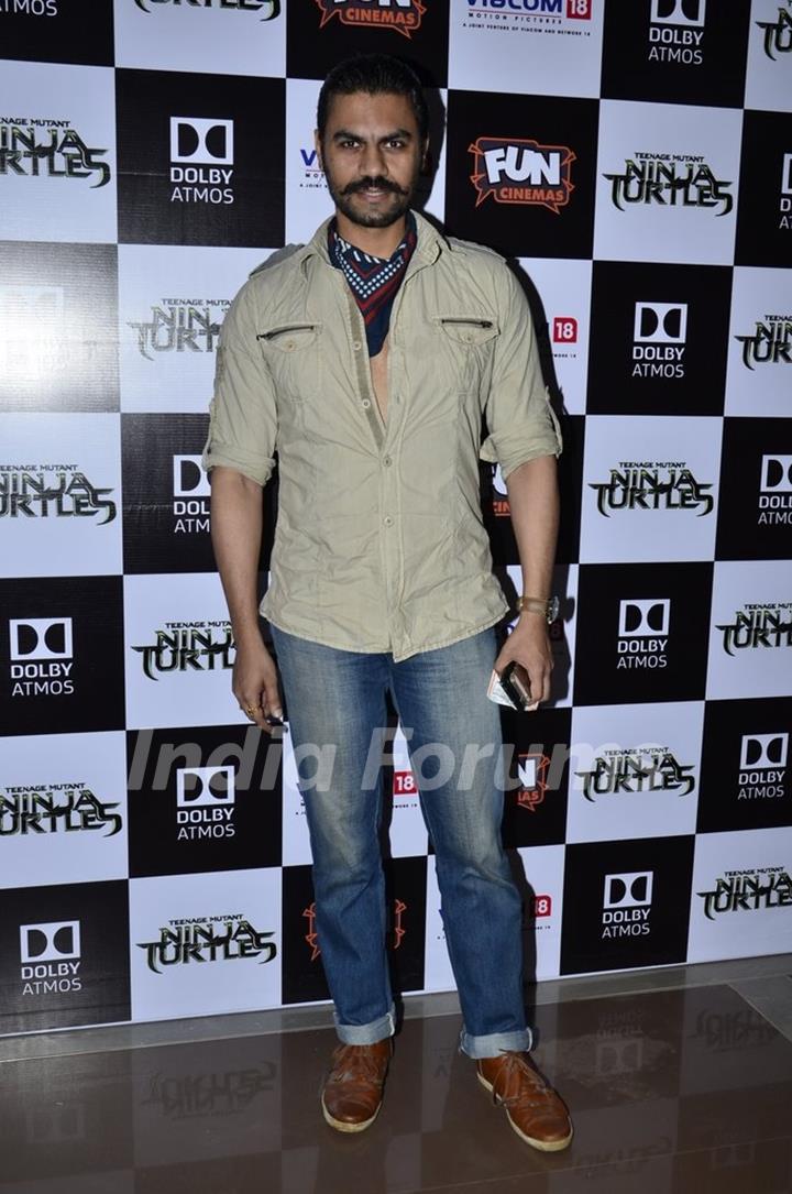 Gaurav Chopra poses for the media at the Screening of Ninja Turtle