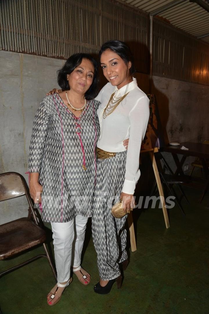 Shveta Salve poses with a friend at the Launch of Roshni Chopra's Fashion Label