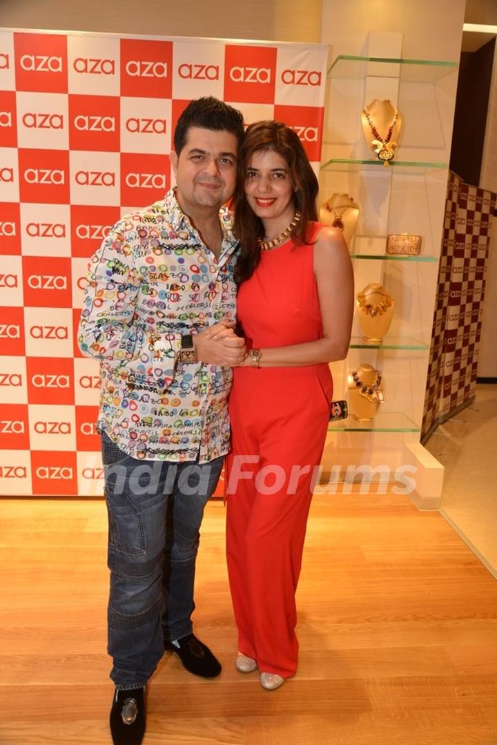 Dabboo Ratnani and her wife at the Aza Store Launch