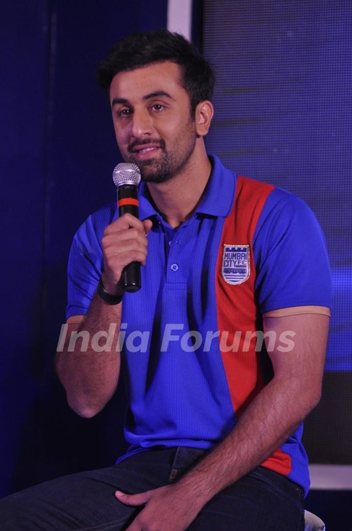Ranbir Kapoor addresses the Soccer Team Logo Launch